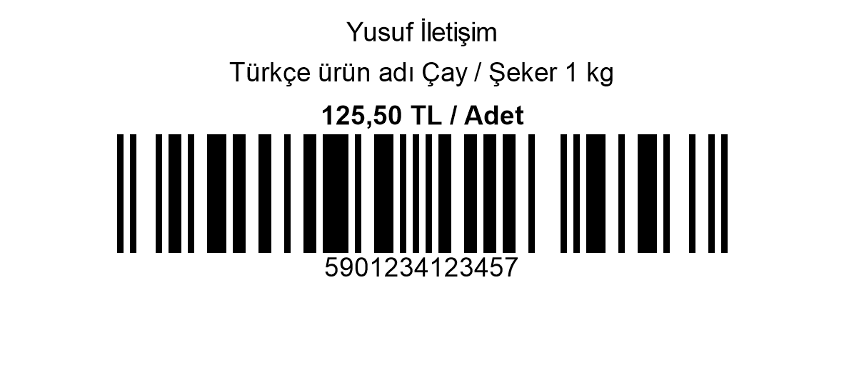 Etiket önizlemesi